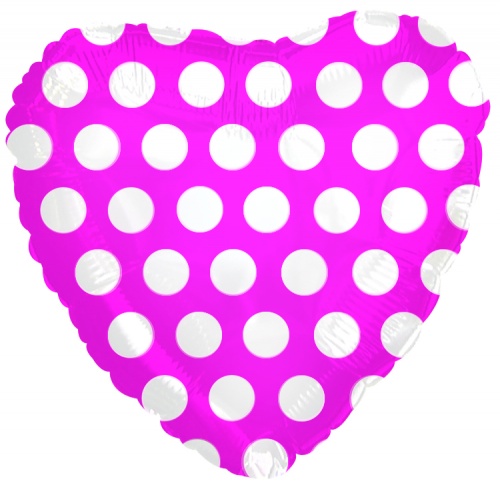 Hot Pink with White Polka Dots